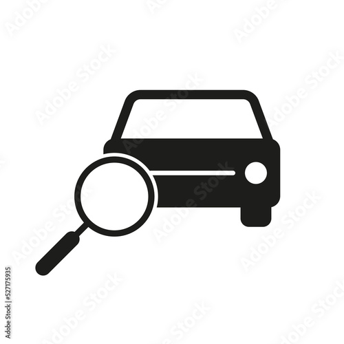 Car search vector icon on white background © Adam