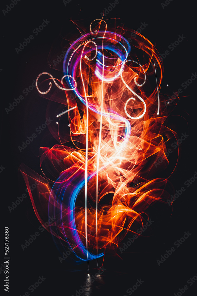 Abstract figure of light forms. Light painting long exposure photo. Abstract figure of light forms. Light painting long exposure photo.