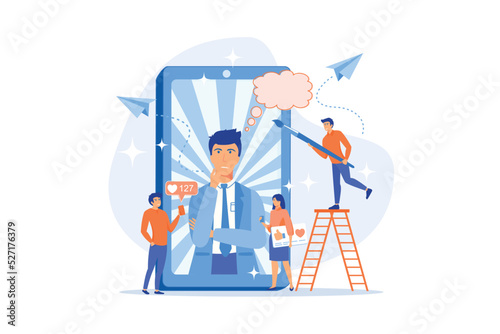 Social media networks content creating and sharing. Online communication. Internet meme, meme culture trends, best viral content production concept.