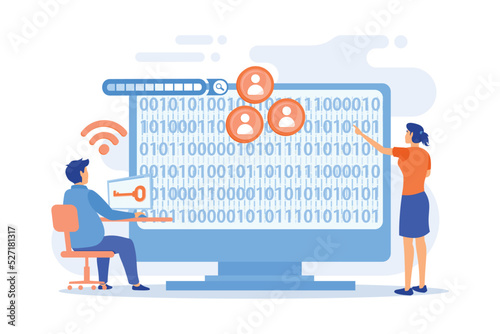 Hacker gathering target individuals sensitive data and making it public. Doxing, gathering online information, hacking exploit result concept. flat vector modern illustration