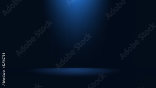blank blue product display background with lighting studio room effect