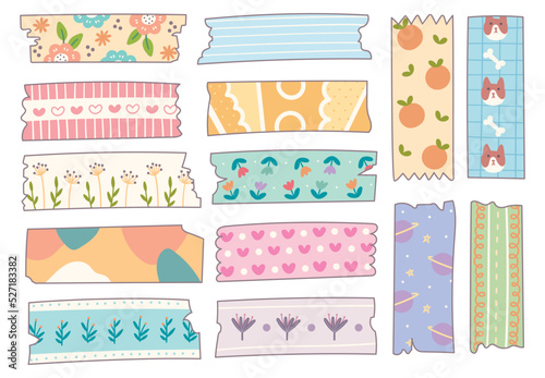 Kawaii Washi Tape Design Element Vector Clip Art