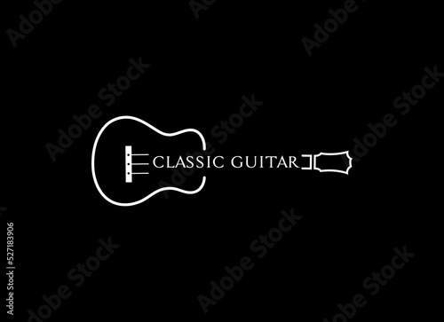 acoustic guitar logo design vector template