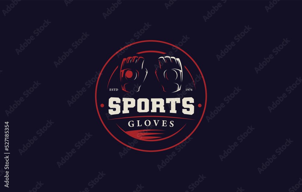Fototapeta premium Fighter Gloves Sports Logo Design Emblem Template