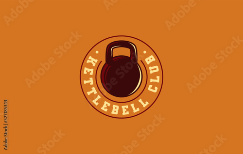 Fitness Gym logo design template with fitness equipment Sports Kettlebell Logo Icon Vector Template
