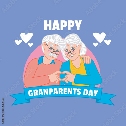 cartoon happy grandparents day design vector 