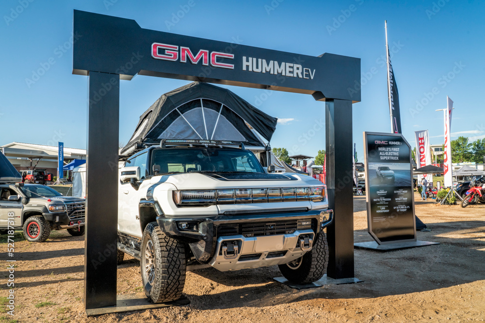 Loveland, CO, USA - August 28, 2022: GMC HUMMER EV pickup, world's