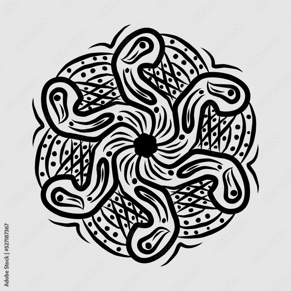 Obraz premium Abstract vector, black and white radial style. Simple and attractive Mosaic Type