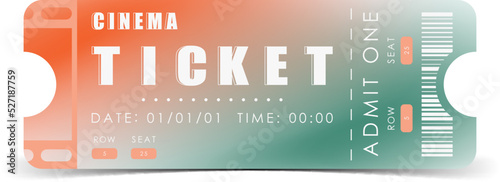 Cinema ticket design. Ticket design template. Vector.