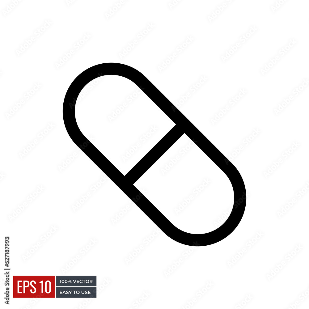 capsule medical icon vector. minimal line icons perfect for health web or app designs. Simple illustration. capsule medical icon vector. minimal line icons perfect for health web or app designs. Simple illustration.