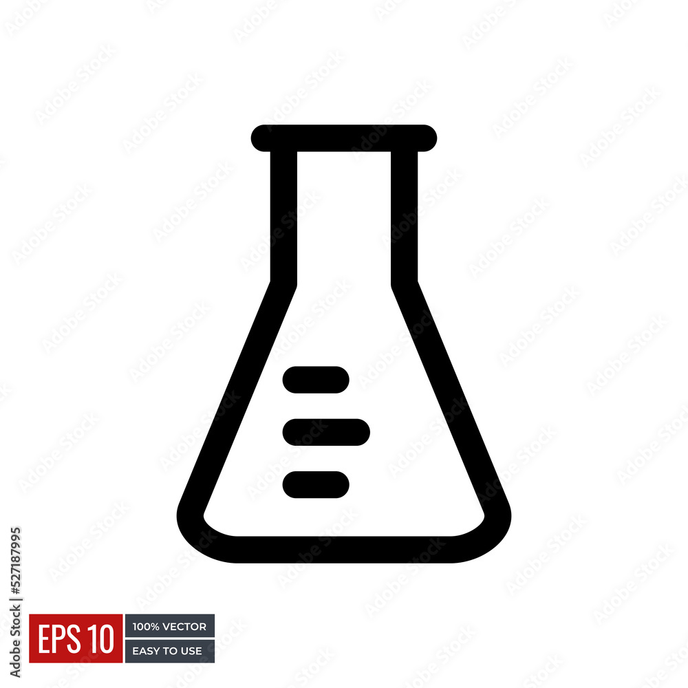 Analysis medical tube laboratory kit icon. minimal line icons perfect for web design or health apps. Simple vector illustration.