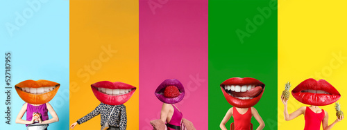 Set of fashionable women wi...