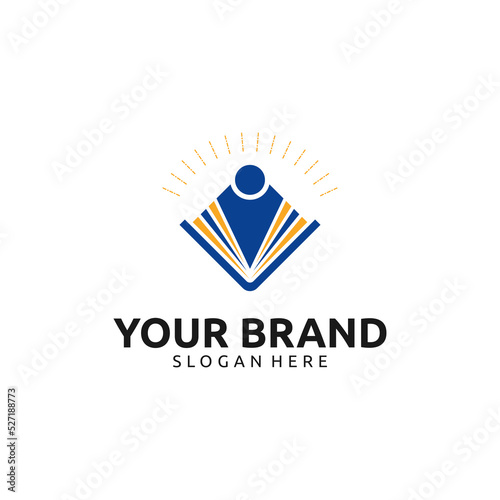 FLAT BOOK AND PEOPLE LOGO DESIGN