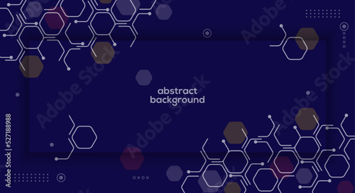 Science and technology concept with hexagons pattern and geometric.