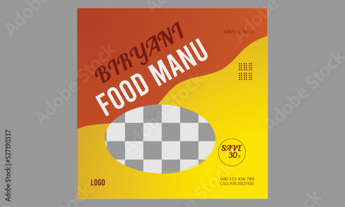 Socil media biryani food design template