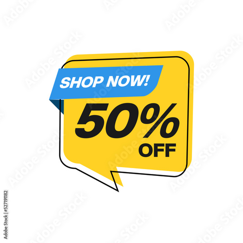 50 percent off sale discount banner