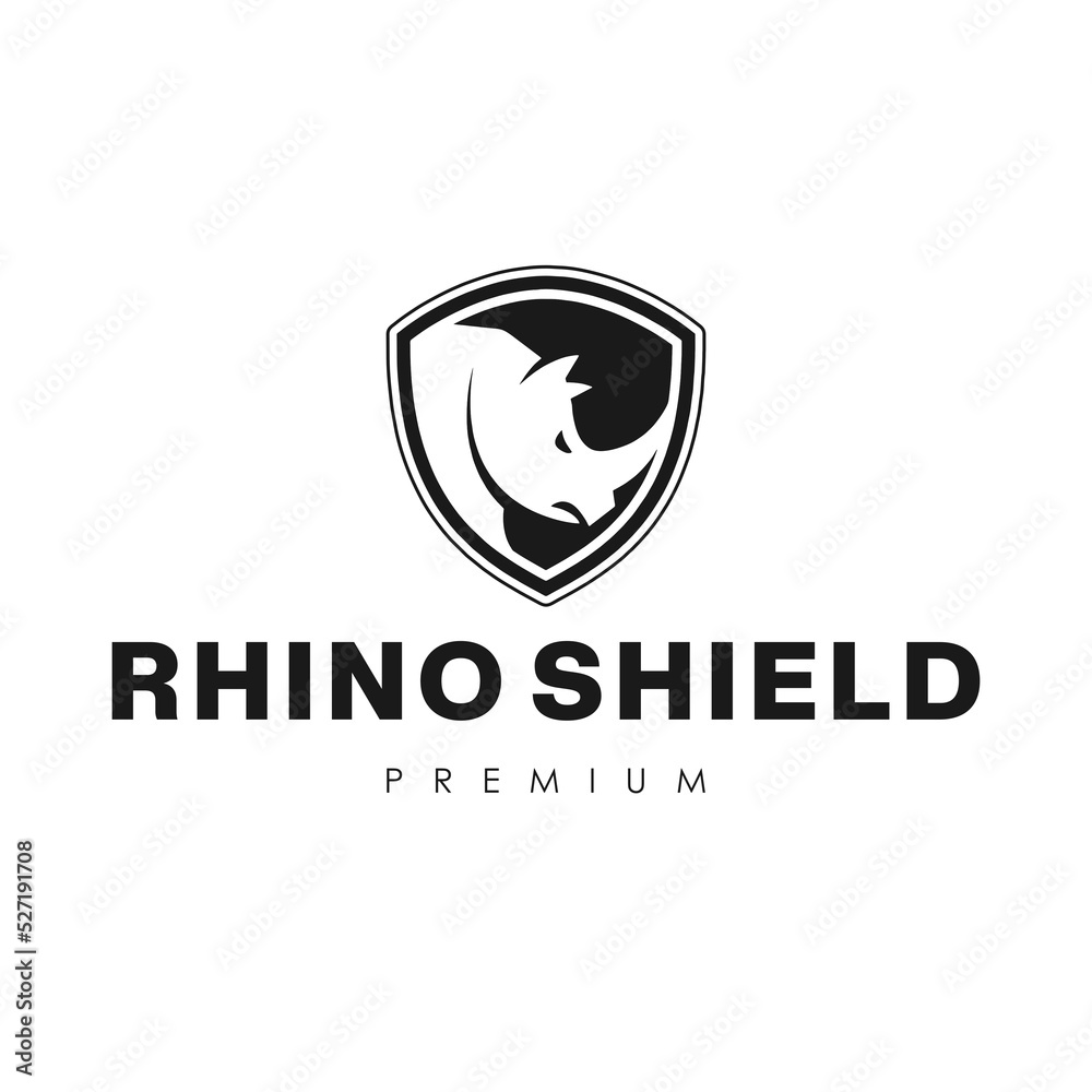 Rhino shield vector logo template
