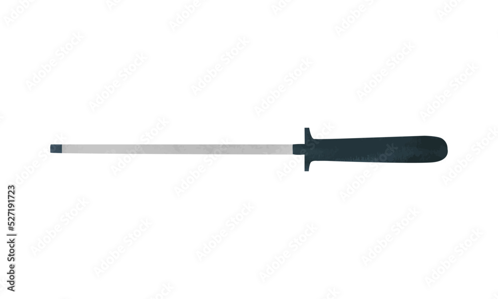 Sharpening steel watercolor style. Sharpening steel clipart. Knife