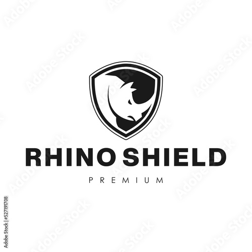 Rhino shield vector logo template