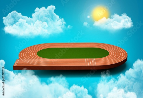 3D illustration runnung track field images, stock photos and vectors photo