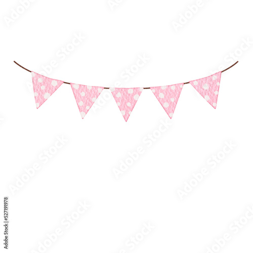 Pink Watercolor party flag.