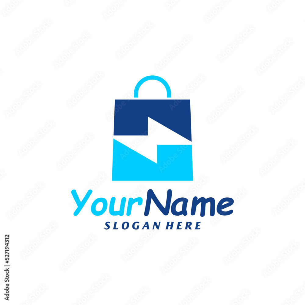 Thunder Shop Logo Design Template. Fast Shop logo concept vector. Creative Icon Symbol Thunder Shop Logo Design Template. Fast Shop logo concept vector. Creative Icon Symbol