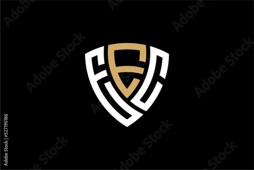 EEC creative letter shield logo design vector icon illustration photo