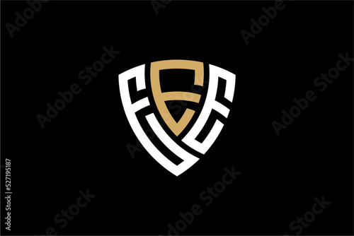 EEE creative letter shield logo design vector icon illustration photo