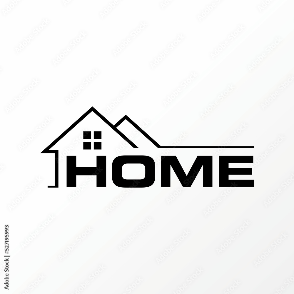 Simple and unique letter or word HOME with double roof house image graphic icon logo design abstract concept vector stock. Can be used as symbol related to property or construction Simple and unique letter or word HOME with double roof house image graphic icon logo design abstract concept vector stock. Can be used as symbol related to property or construction