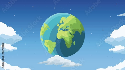 world planet earth in the sky