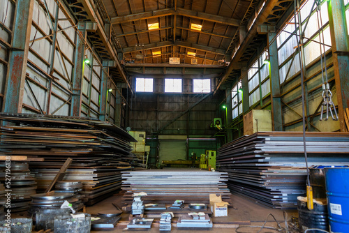 Processed metal, view inside the plant
