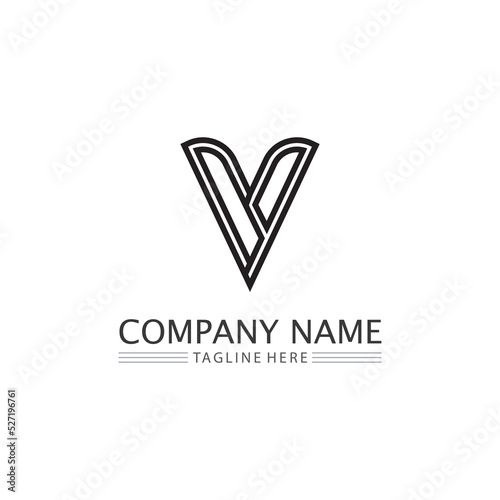 V Letter Lightning Logo Template