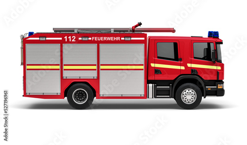 Einsatzfahrzeug der Feuerwehr (Seitenansicht)