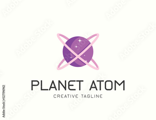 Planet Atom space logo design