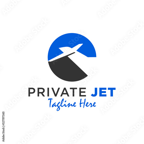 flying jet transport logo design