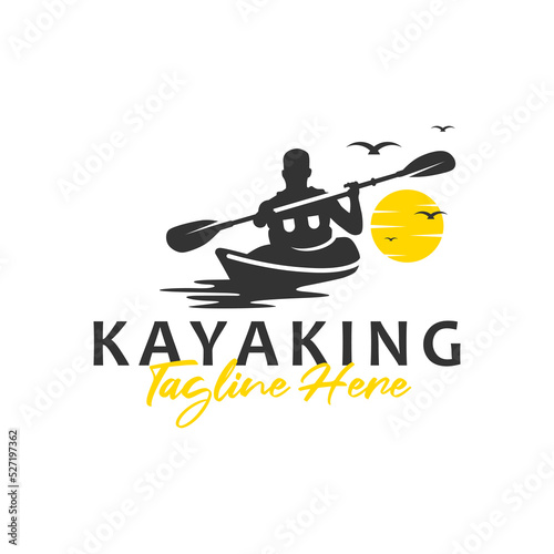 men kayak sports logo design