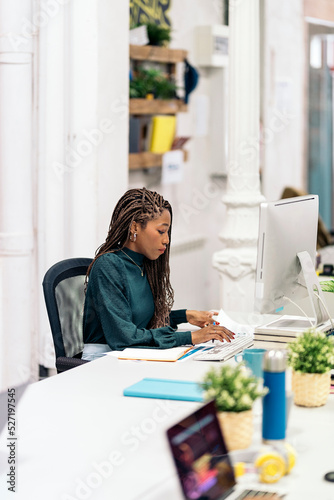 African Woman Working in the Office