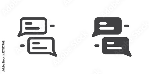 Chat message icon, line and glyph version