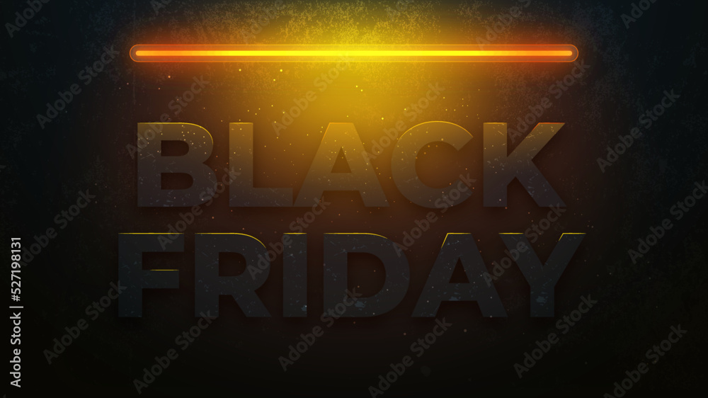 Obraz premium Black friday Sale banner for social media stories sale, web page, mobile phone. template design special offer, text from an electric lamp on the wall