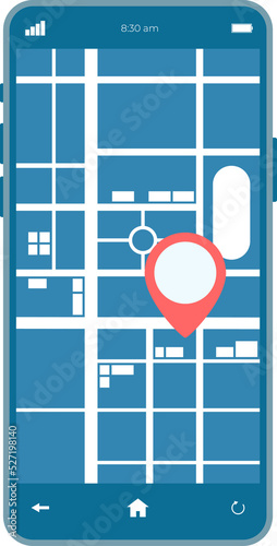 Wallpaper Mural Navigator pin location checking on world map background with mobile application Torontodigital.ca