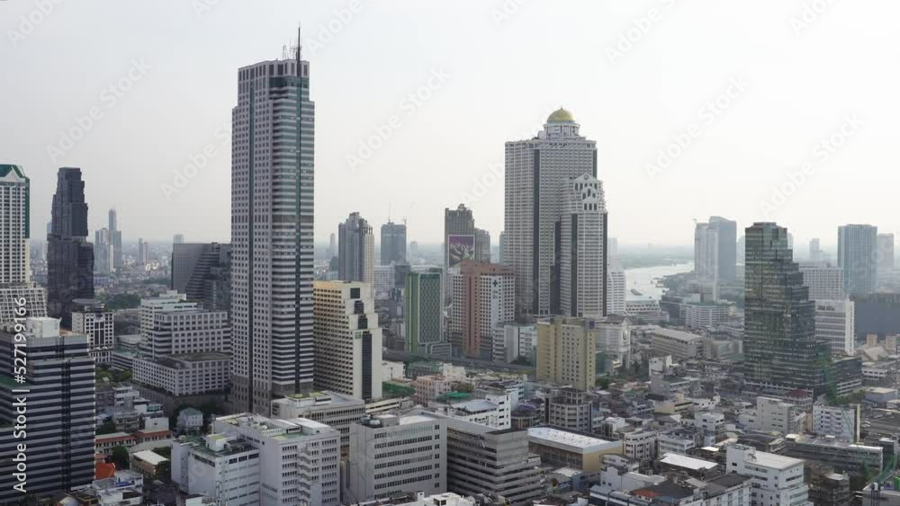 The incredible skyline of Bangkok and all the impressive skyscrapers just before sunset hours The incredible skyline of Bangkok and all the impressive skyscrapers just before sunset hours