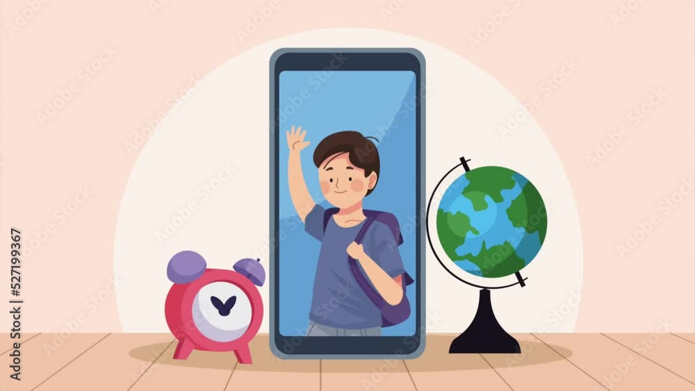 young student boy in smartphone young student boy in smartphone
