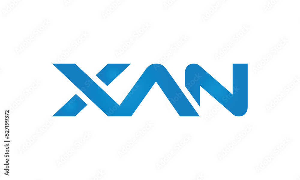 initial letters XAN linked monogram, creative modern lettermark logo design, connected letters typography logo icon vector illustration initial letters XAN linked monogram, creative modern lettermark logo design, connected letters typography logo icon vector illustration