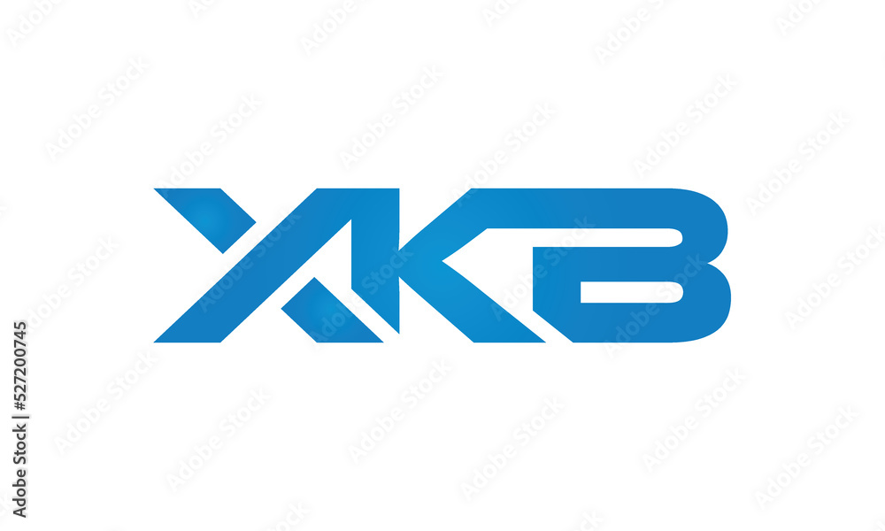 initial letters XKB linked monogram, creative modern lettermark logo design, connected letters typography logo icon vector illustration initial letters XKB linked monogram, creative modern lettermark logo design, connected letters typography logo icon vector illustration