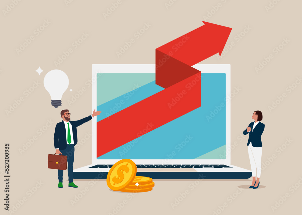 Financial consulting, investment and savings. Invest analysis, return of investment, investment growth. Vector illustration. Financial consulting, investment and savings. Invest analysis, return of investment, investment growth. Vector illustration.