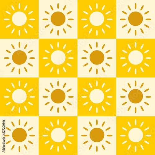 Yellow theme of son in square boxes. Summer, sunshine, warm