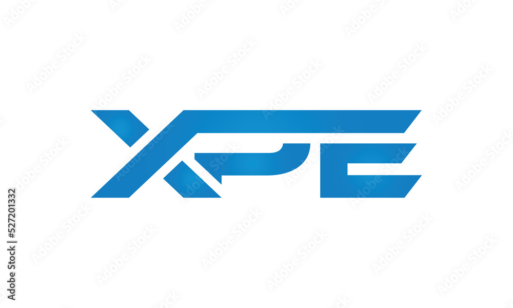 initial letters XPE linked monogram, creative modern lettermark logo design, connected letters typography logo icon vector illustration initial letters XPE linked monogram, creative modern lettermark logo design, connected letters typography logo icon vector illustration