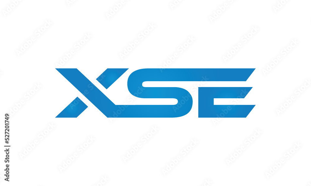initial letters XSE linked monogram, creative modern lettermark logo design, connected letters typography logo icon vector illustration initial letters XSE linked monogram, creative modern lettermark logo design, connected letters typography logo icon vector illustration