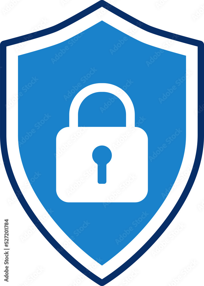 Shield with padlock isolated transparent background. Shield with padlock isolated transparent background.