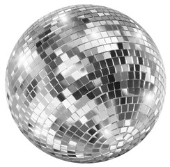 Silver disco mirror ball isolated